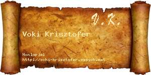 Voki Krisztofer névjegykártya